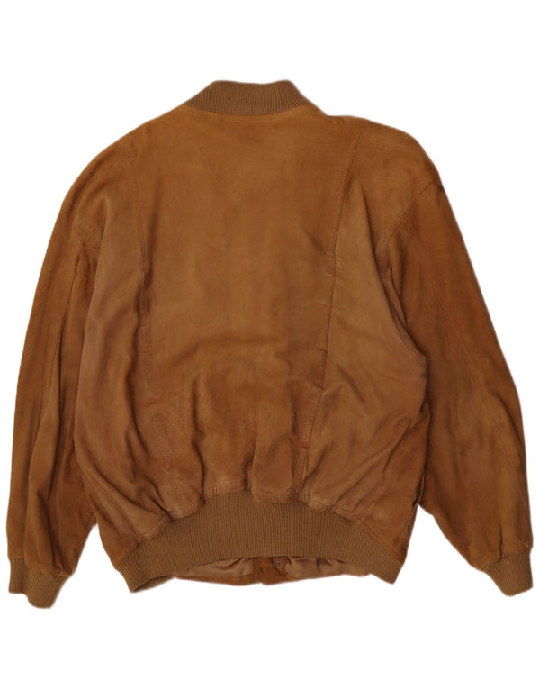 Jaqueta bomber masculina vintage de camurça IT 54 2XL marrom retrô