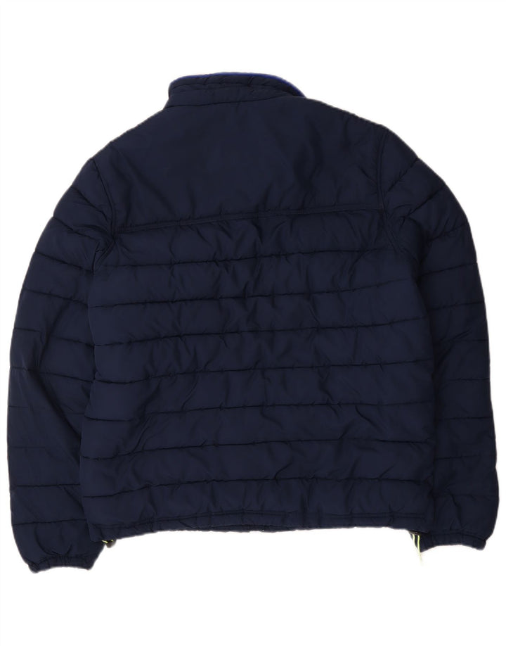Jaqueta acolchoada masculina Tommy Hilfiger UK 40 poliéster azul marinho médio