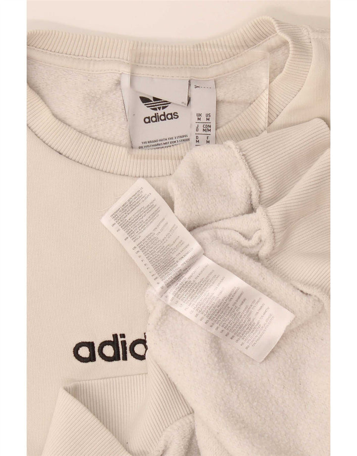 Adidas Mens Graphic Moletom Jumper Médio Bege Algodão
