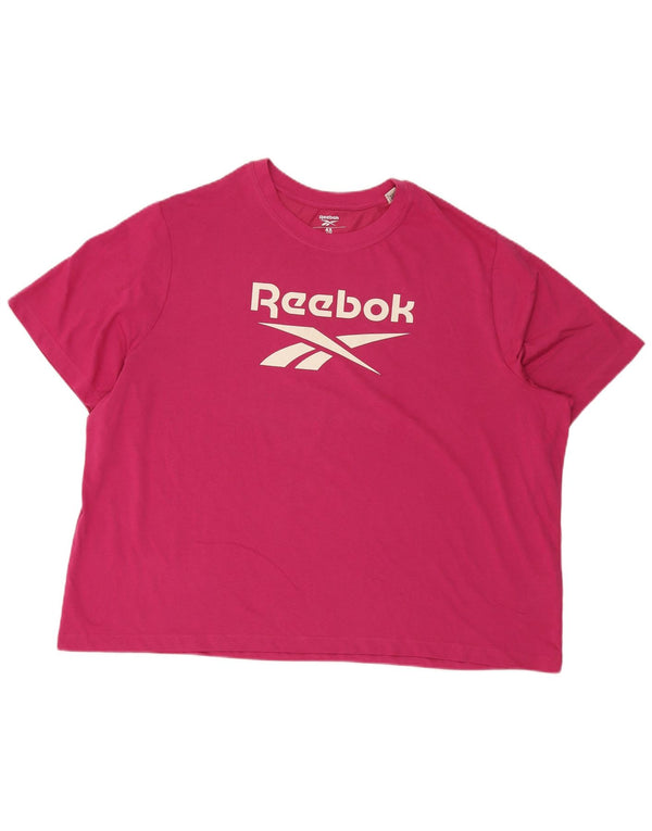 Camiseta feminina Reebok Graphic Top UK 30/32 4XL algodão rosa