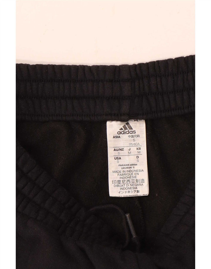 Calça de treino masculina Adidas pequena de algodão preto