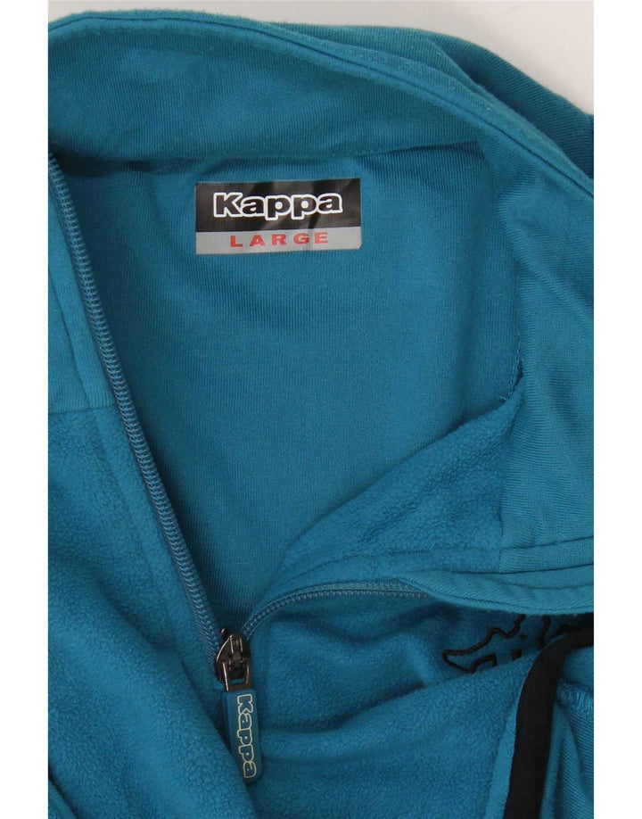 Suéter de lã feminino Kappa com zíper e gola UK 14 grande azul