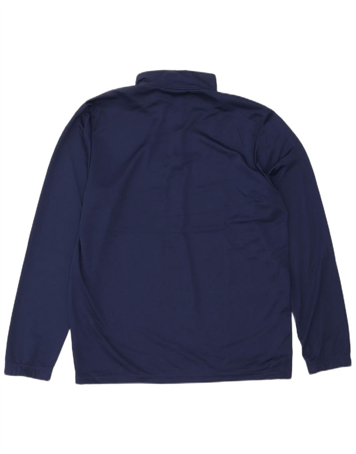 Adidas Mens Aeroready Zip Neck Pullover Treino Top Grande Azul Marinho