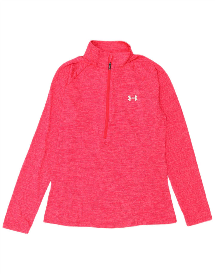 UNDER ARMOUR Feminino Heat Gear Pulôver Treino Top Reino Unido 12 Médio Rosa