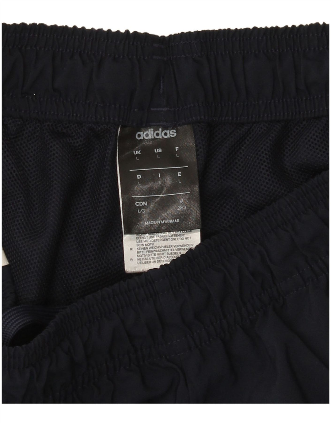 Shorts esportivos masculinos Adidas grandes poliéster azul marinho