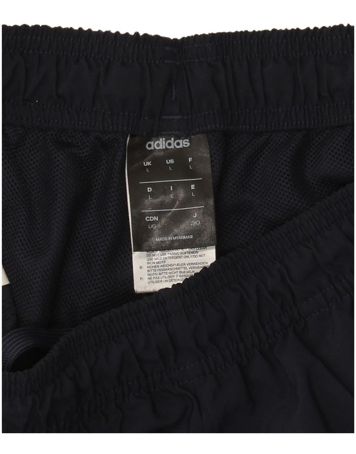 Shorts esportivos masculinos Adidas grandes poliéster azul marinho