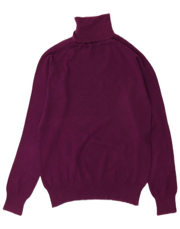 Suéter feminino Zara com gola redonda e algodão roxo grande UK 14