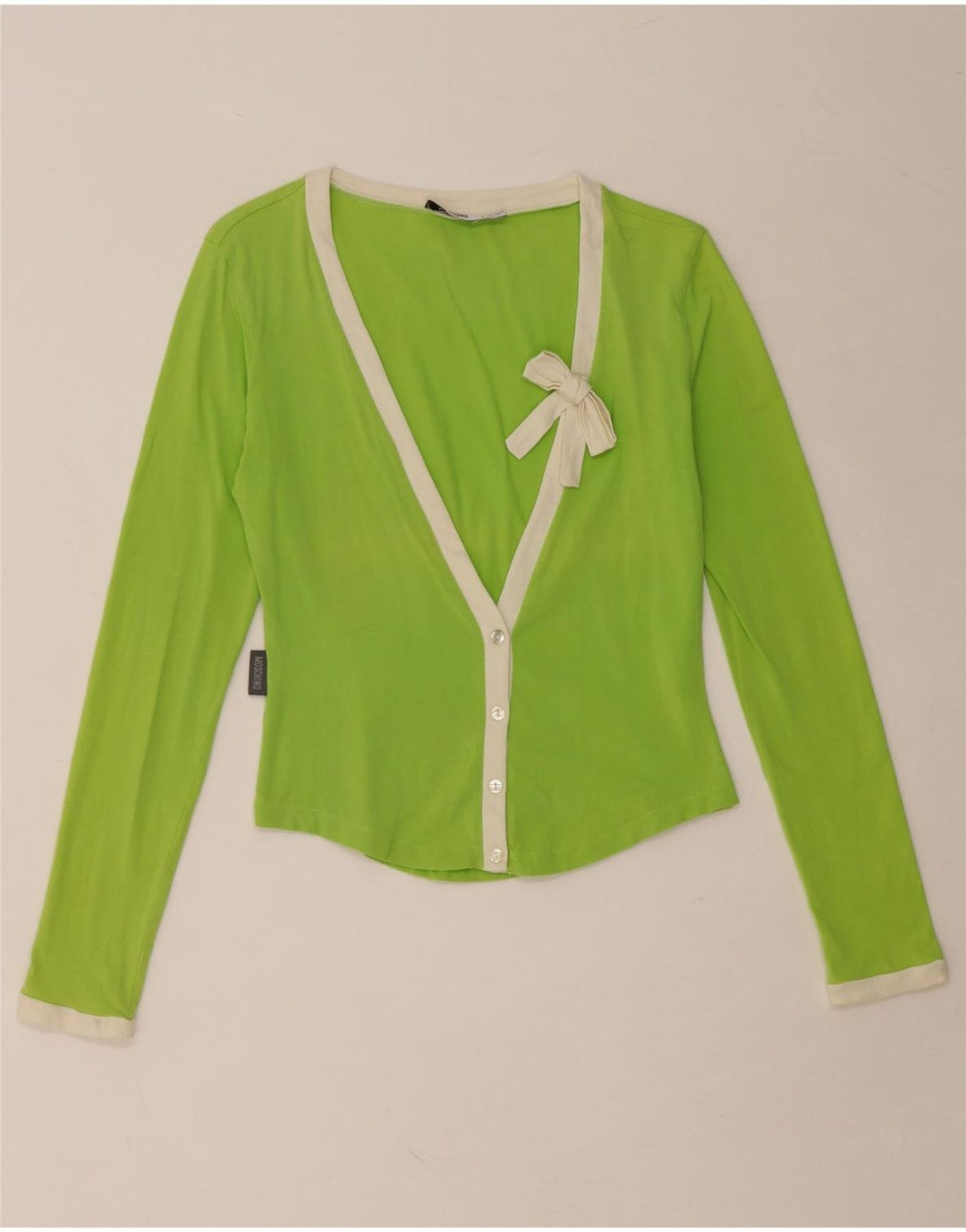 Top cardigã feminino MOSCHINO UK 14 verde médio
