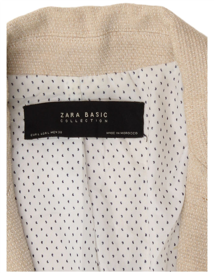 Jaqueta Zara Womens Open Blazer UK 16 Grande Off White