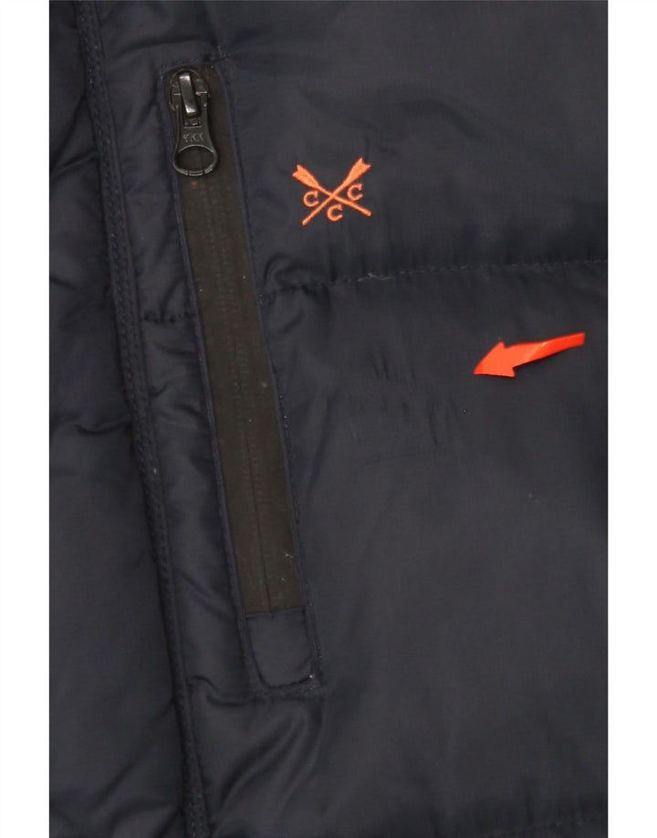 CREW CLOTHING Colete masculino acolchoado UK 42 XL azul marinho nylon