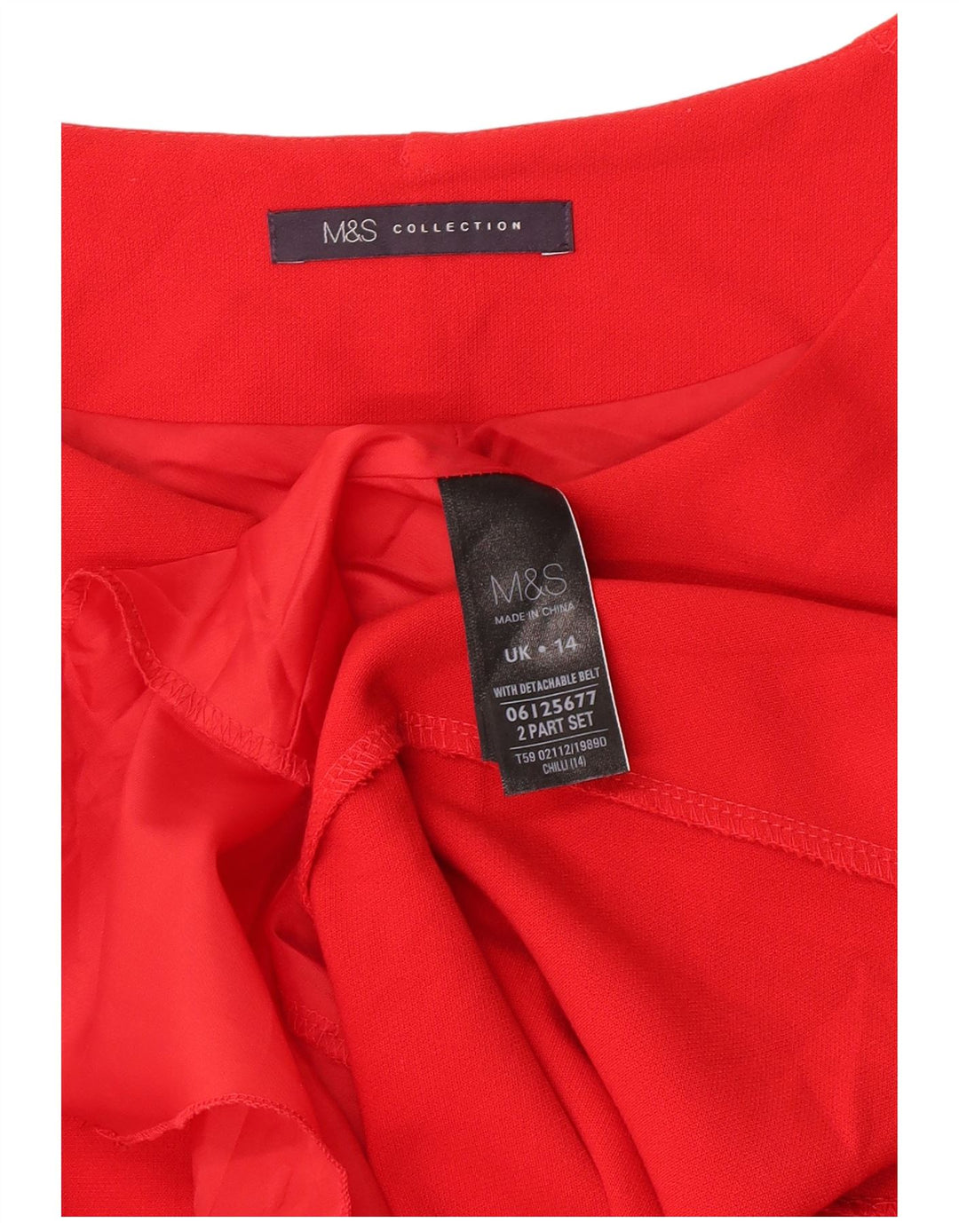Vestido bainha feminino Marks & Spencer Reino Unido 14 grande poliéster vermelho