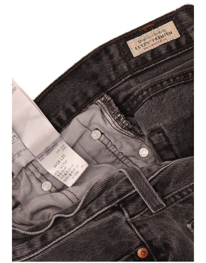 Calça jeans feminina Levi's 501 Straight W28 L26 algodão cinza