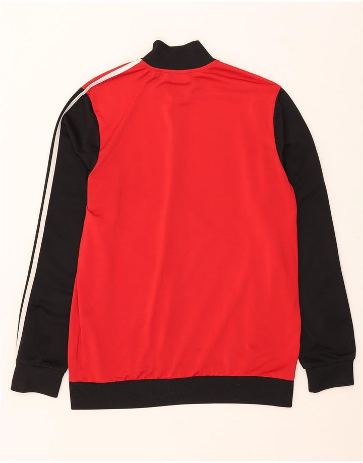 ADIDAS Meninos Tracksuit Top Jacket 15-16 Anos Vermelho Colorblock
