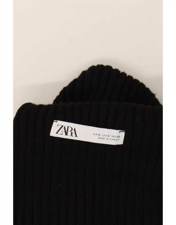 Zara Suéter feminino oversized com gola redonda e gola alta Reino Unido 10 pequeno preto
