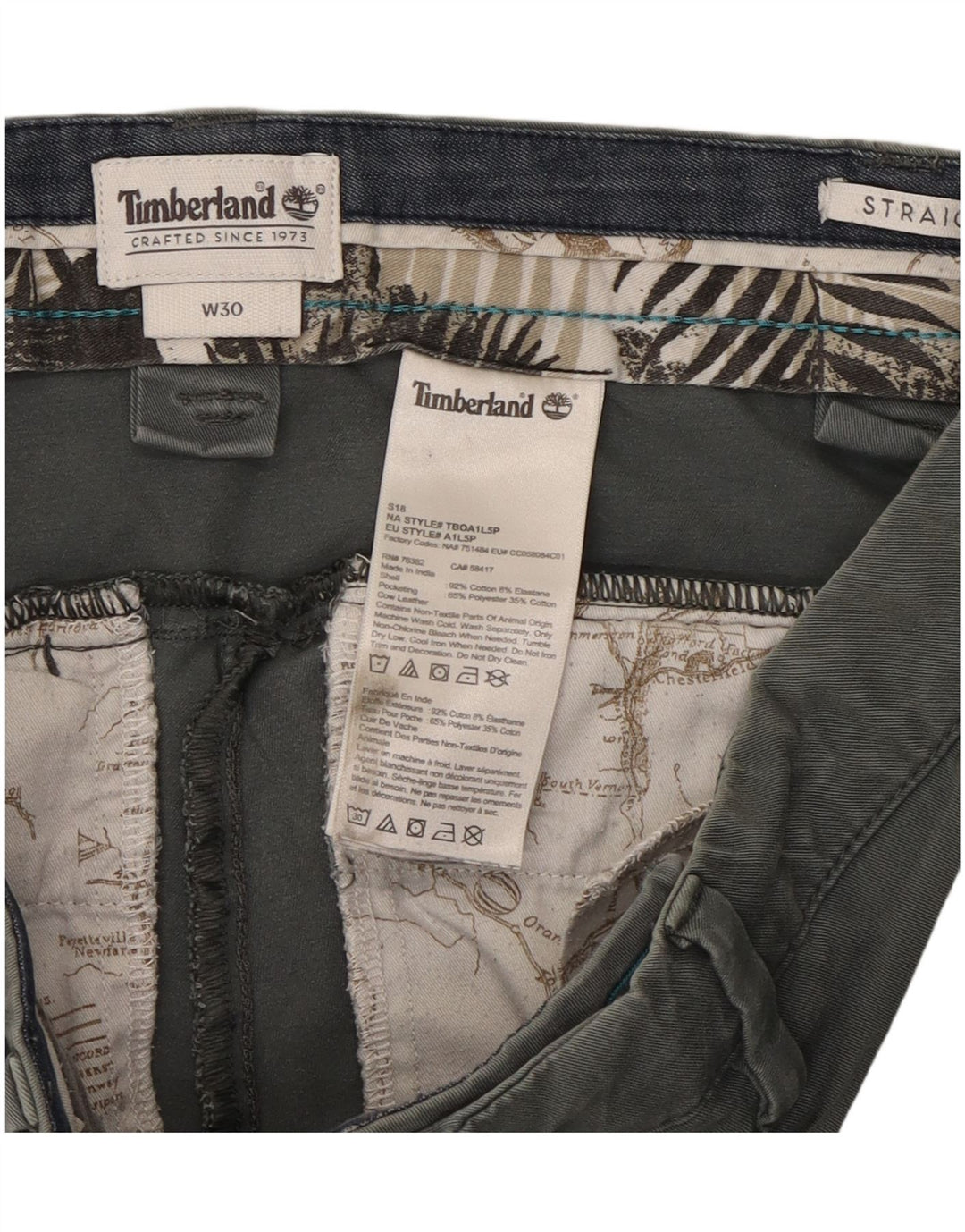 TIMBERLAND Mens Chino Shorts W30 Médio Algodão Azul