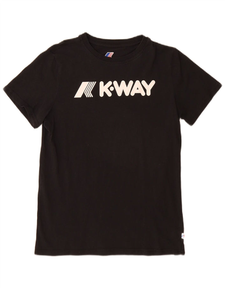 Camiseta gráfica masculina K-Way Top pequeno preto