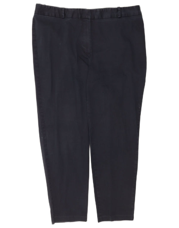 Calças cortadas femininas Marks & Spencer UK 16 grandes W34 L25 azul marinho