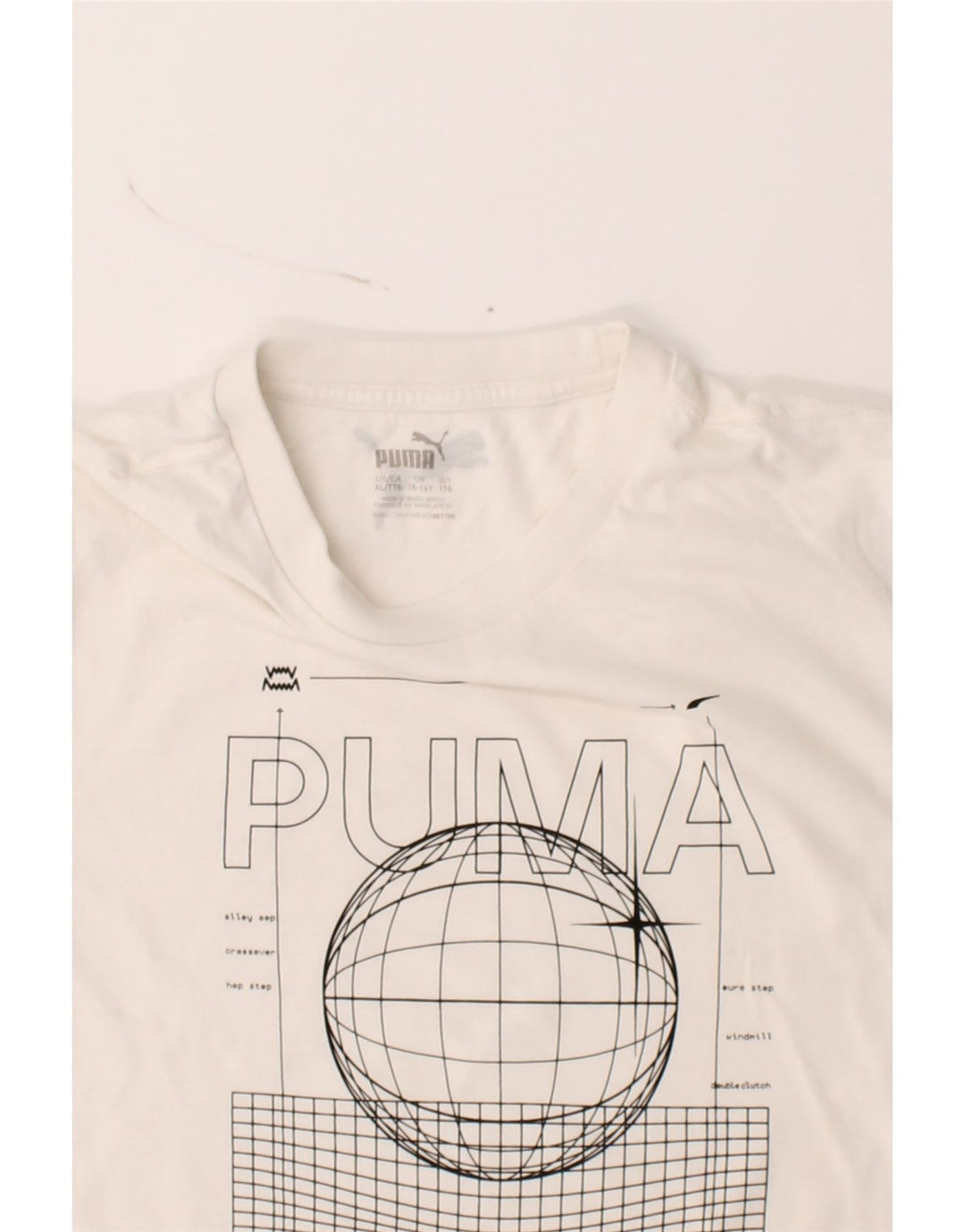 PUMA Boys Graphic T-Shirt Top 15-16 Years White Cotton Vintage Puma and Second-Hand Puma from Messina Hembry 