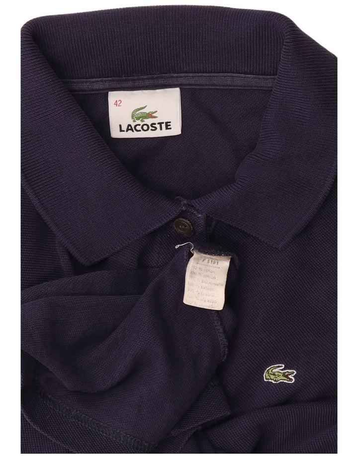 Camisa polo feminina Lacoste tamanho 42 grande algodão azul marinho