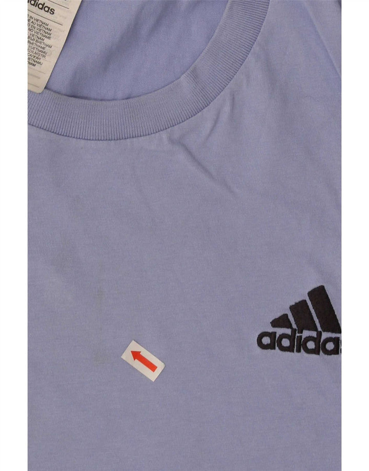 Adidas Mens Camiseta Top Grande Algodão Azul