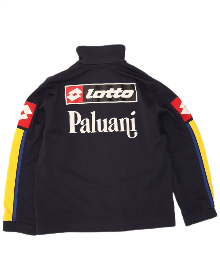 Lotto masculino gráfico completo agasalho grande azul marinho colorblock poliéster