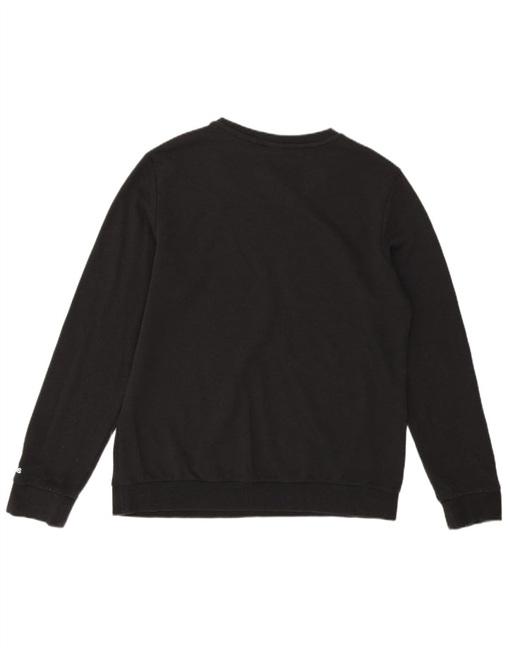 Adidas feminino gráfico moletom jumper reino unido 16/18 grande algodão preto