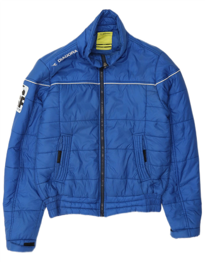 Jaqueta Diadora Boys Graphic acolchoada 9-10 anos grande azul poliéster