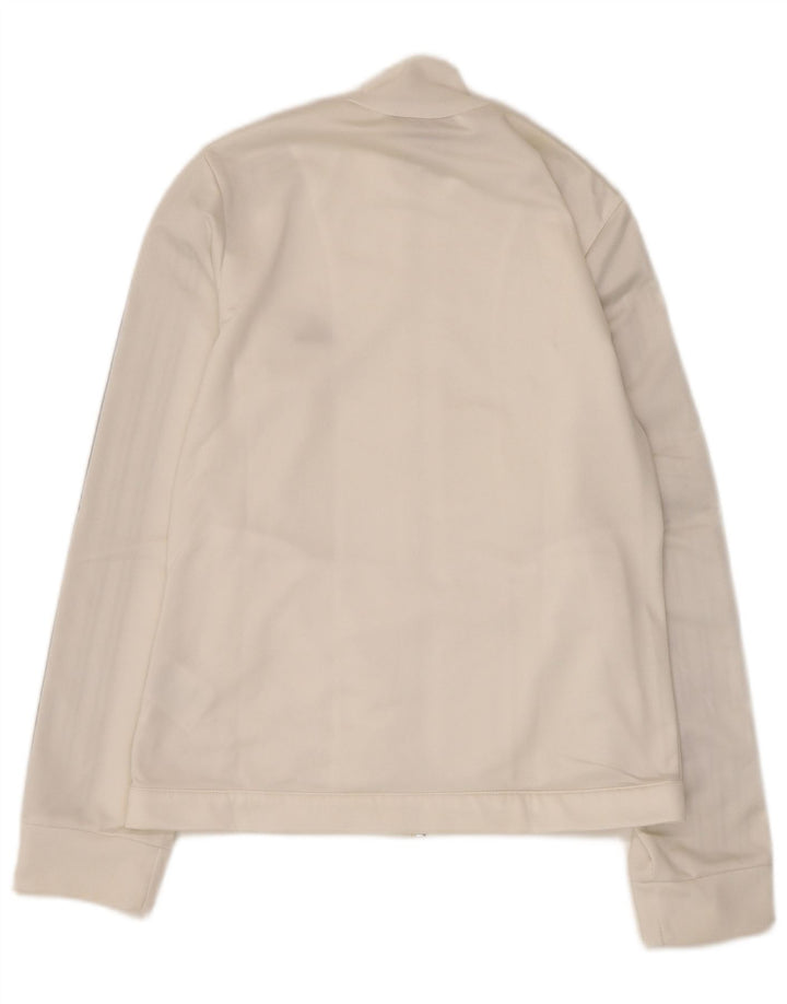 Adidas Womens Tracksuit Top Jacket UK 10 Pequeno Poliéster Branco