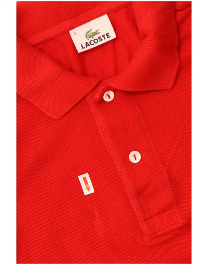 Camisa polo masculina LACOSTE tamanho 3 pequeno algodão vermelho