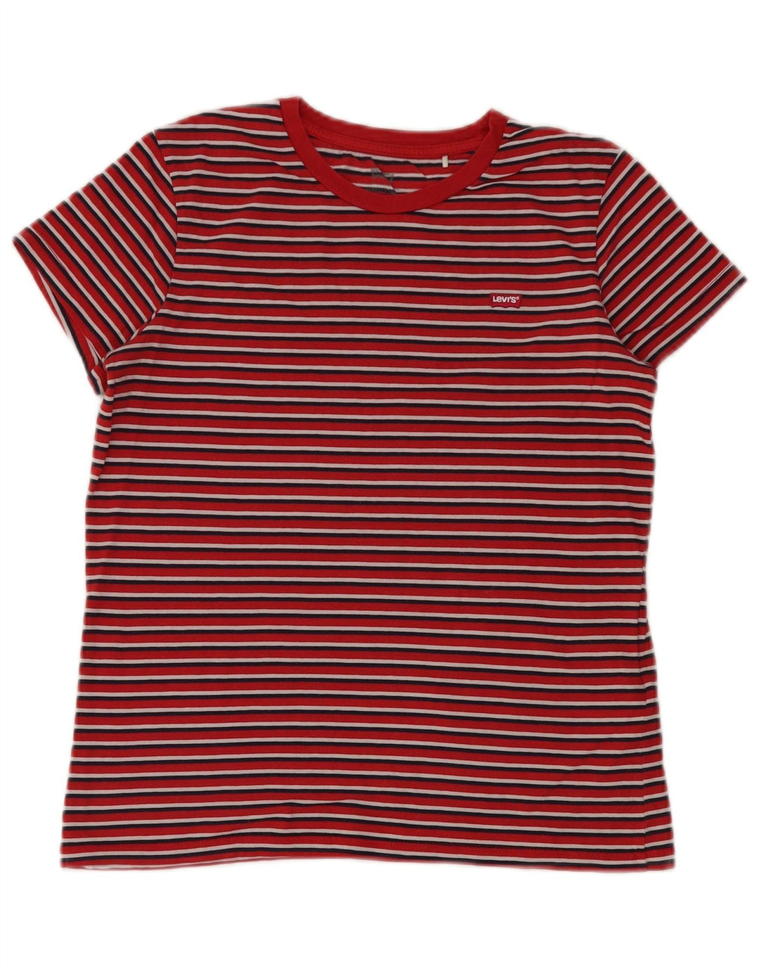 Camiseta masculina LEVI'S top pequeno algodão listrado vermelho