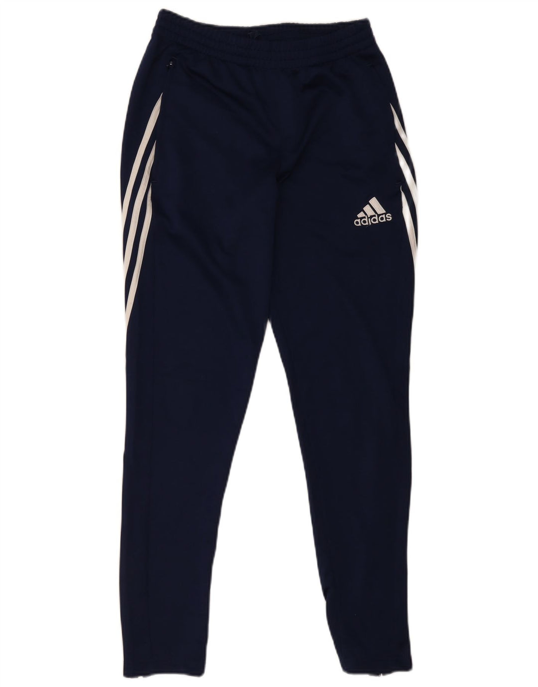 Calça de treino masculina Adidas Climalite pequena azul marinho poliéster