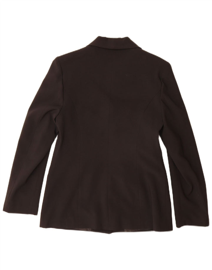 Jaqueta blazer feminina vintage com 3 botões IT 46 grande poliéster preto