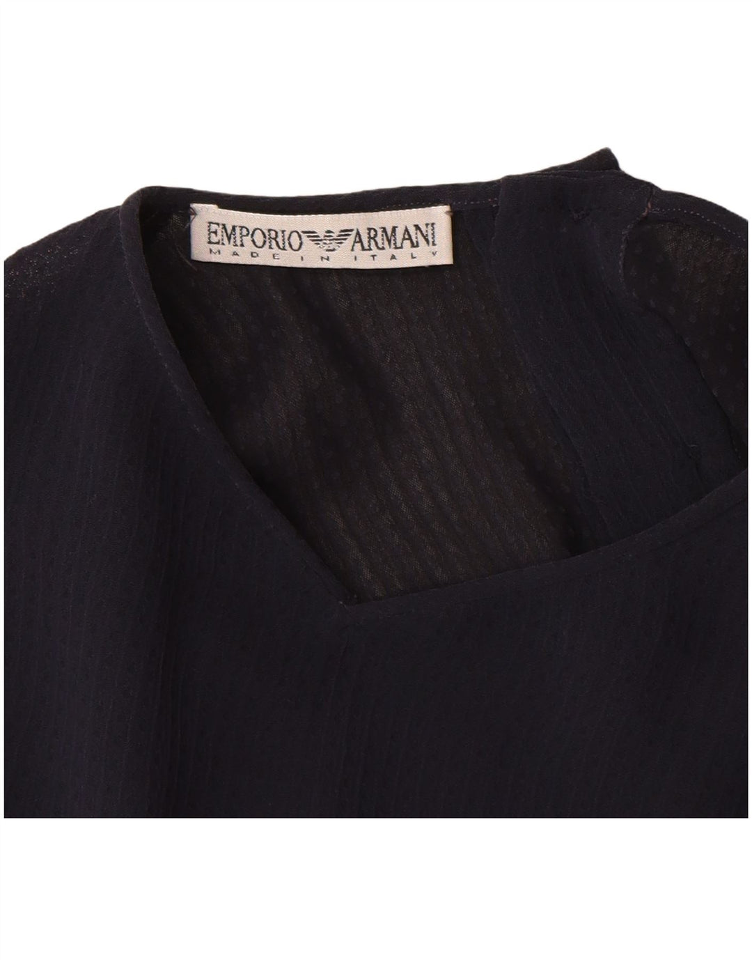 Blusa feminina EMPORIO ARMANI UK 12 médio azul marinho