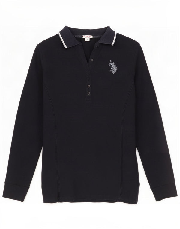 US Polo Assn. Pólo Mulher Manga Longa UK 10 Pequena Azul Marinho