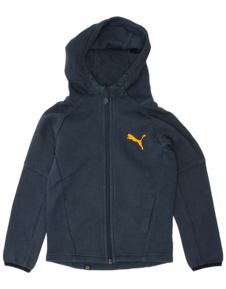 Suéter PUMA Boys Zip com capuz 5-6 anos azul marinho algodão