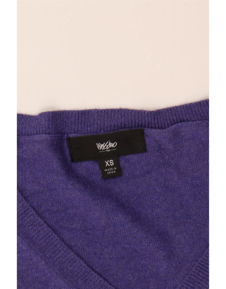 MOSSIMO Womens V-Neck Jumper Sweater UK 6 XS Purple Nylon Vintage Mossimo and Second-Hand Mossimo from Messina Hembry 