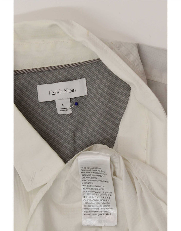 Camisa masculina de manga curta Calvin Klein grande algodão branco