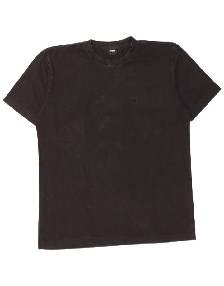 Camiseta masculina Hugo Boss grande algodão preto