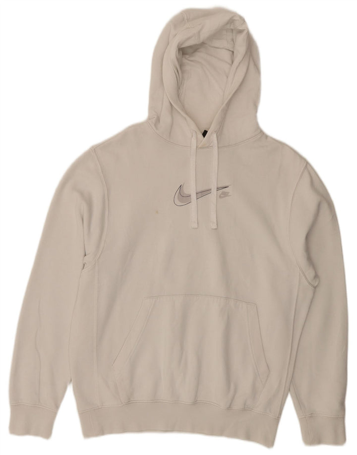 Jumper com capuz gráfico masculino Nike pequeno algodão branco