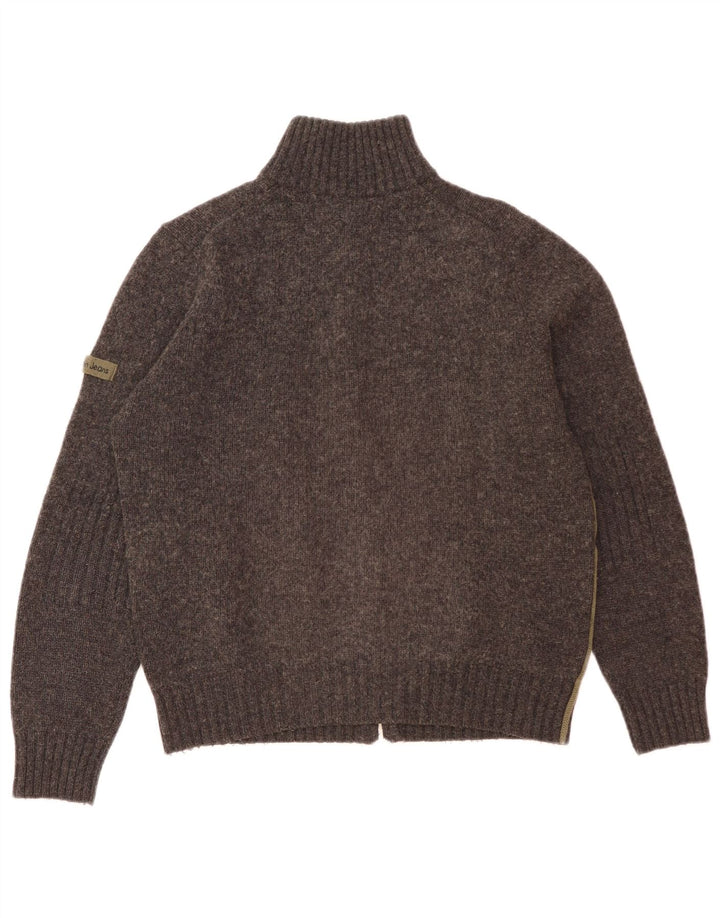 Suéter cardigã feminino Calvin Klein UK 16 grande lã cinza