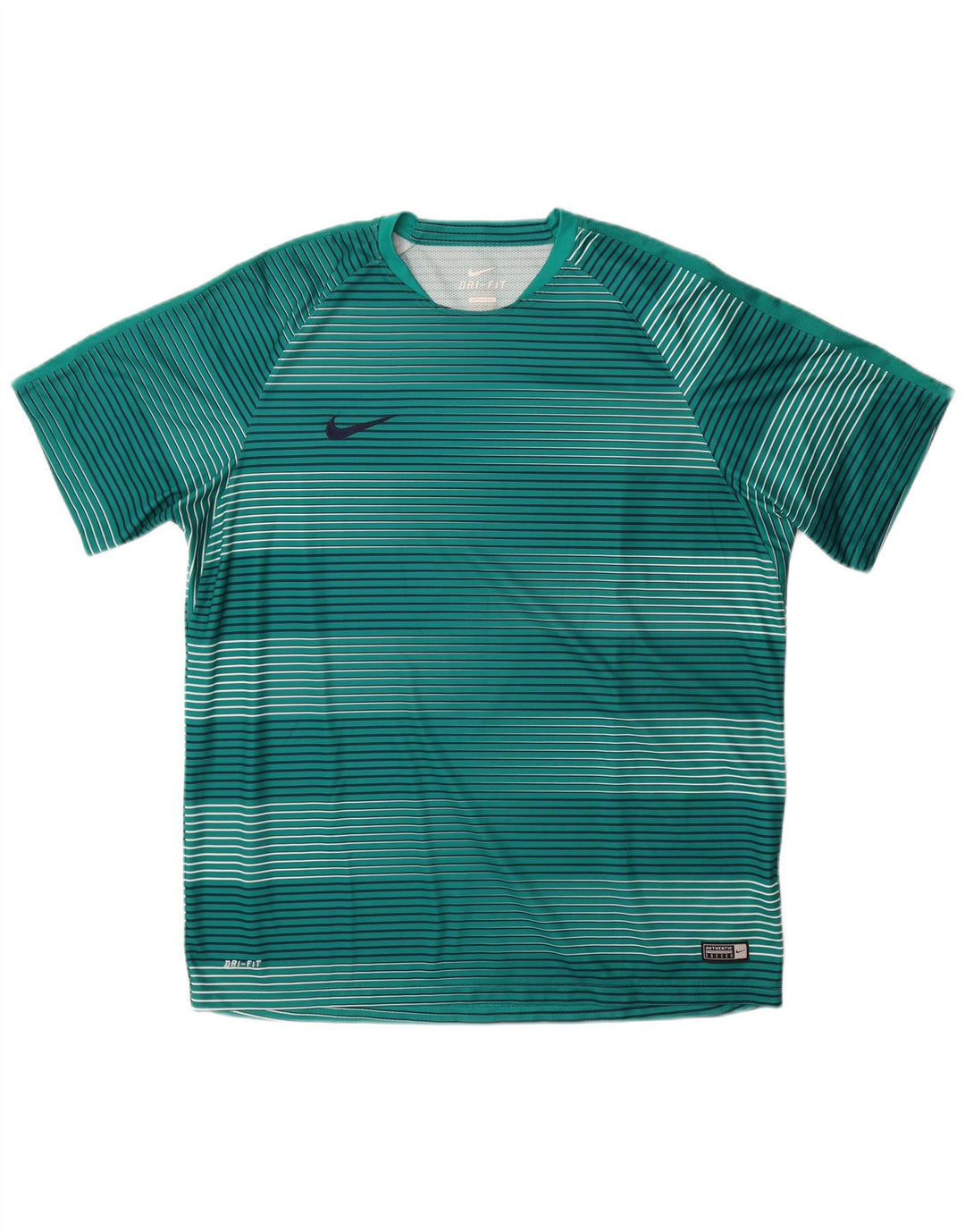 Camiseta masculina Nike Dri Fit Top 2XL poliéster listrado verde