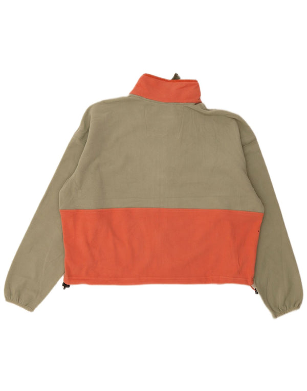 Jaqueta Columbia Feminina Crop Oversized Fleece UK 18 XL Khaki Colourblock