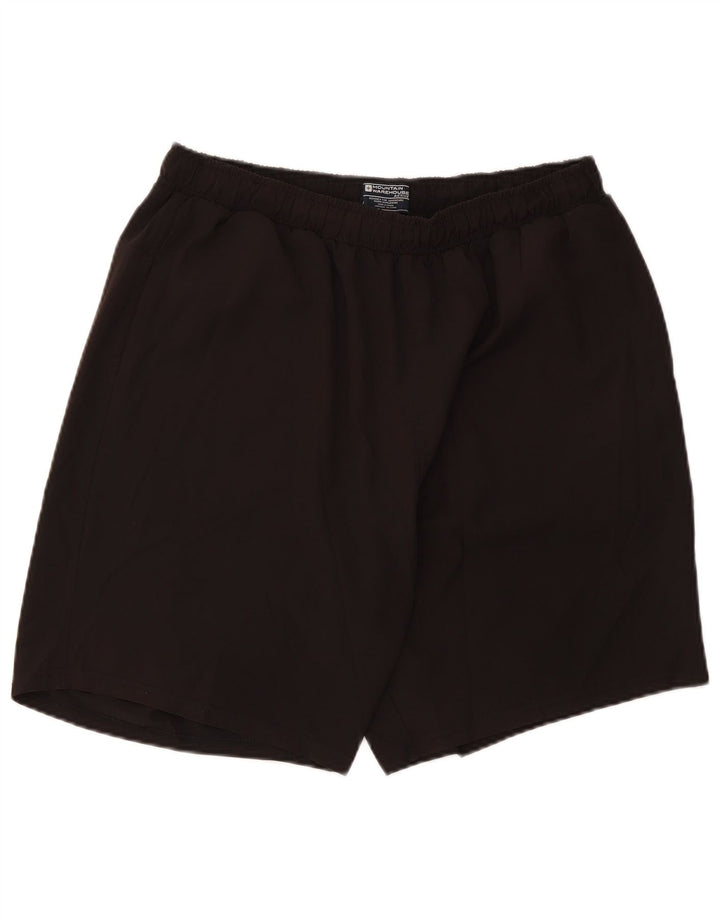 Shorts esportivos masculinos Mountain Warehouse grande poliéster preto