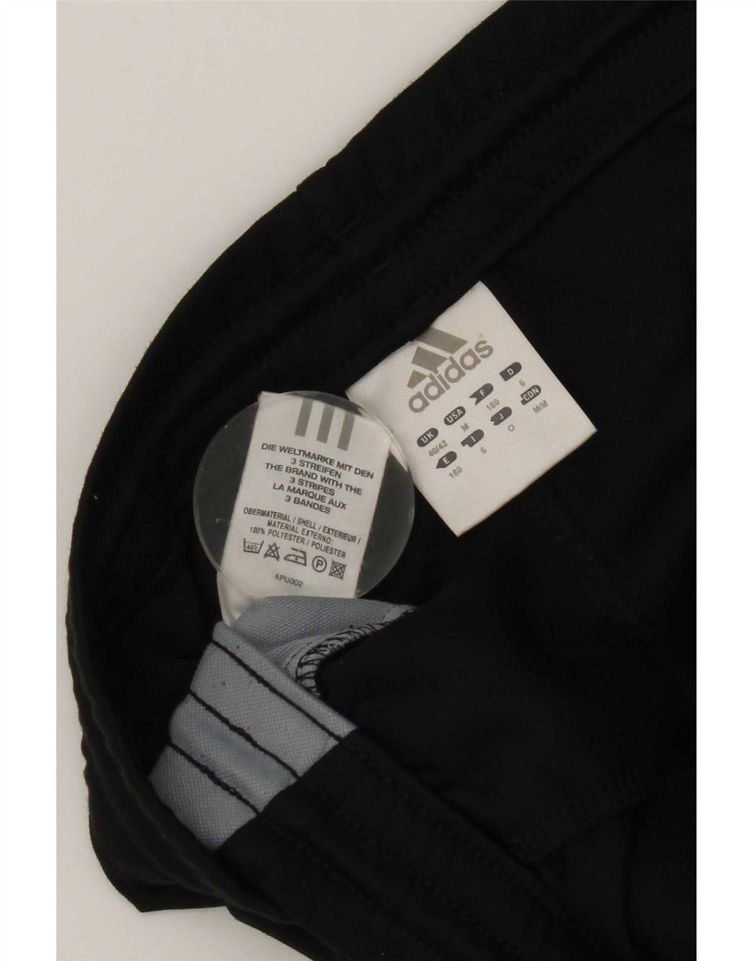 Calça de treino masculina Adidas UK 40/42 médio preto colorblock poliéster