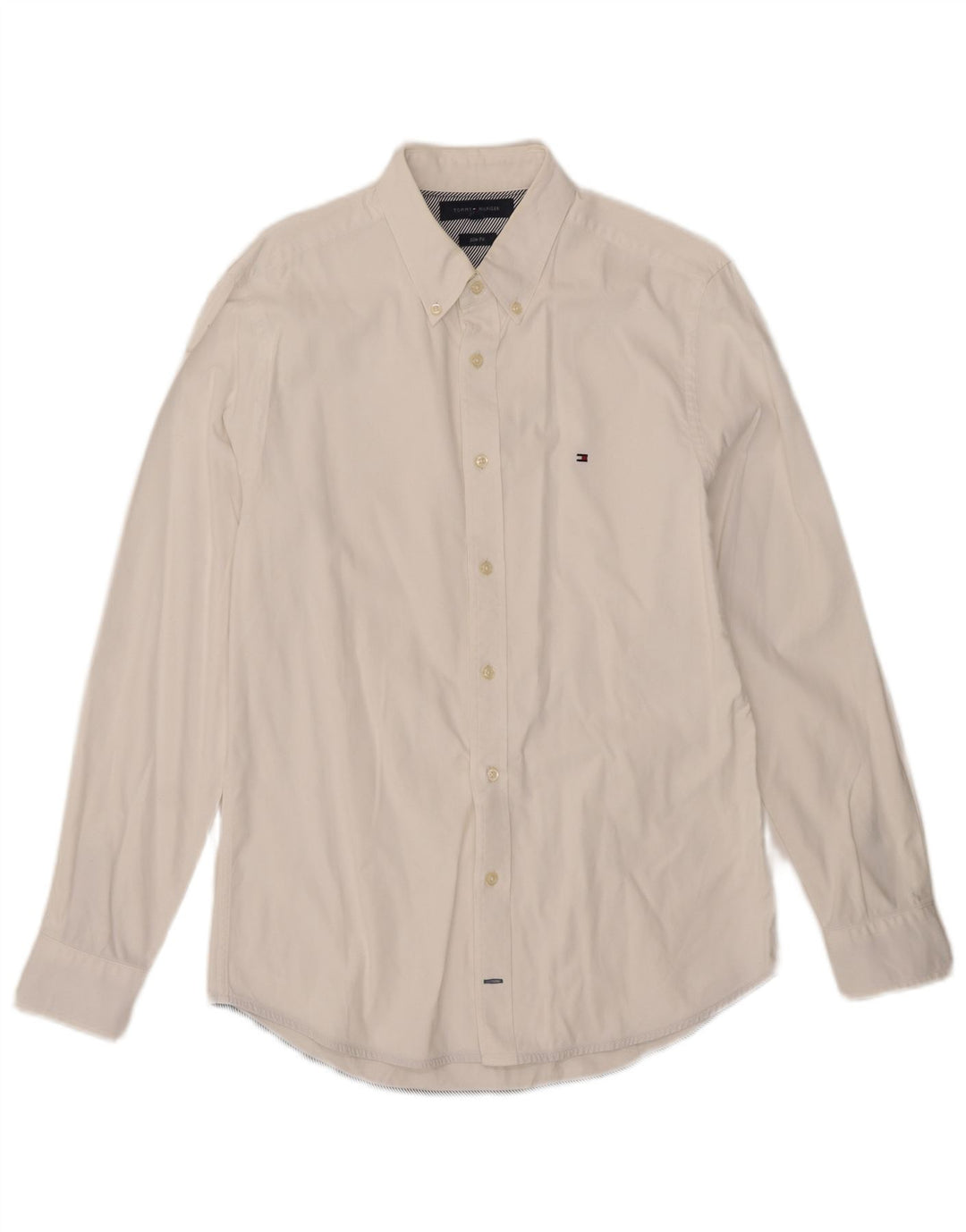 Camisa masculina Tommy Hilfiger Slim Fit média branca