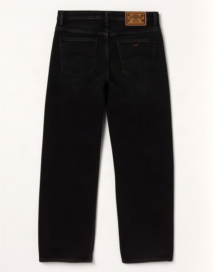 Armani Mens Straight Jeans W38 L30 Azul Marinho Algodão