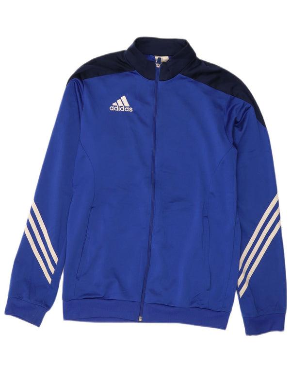 Adidas Mens Treino Top Jaqueta Pequena Azul Colorblock Poliéster