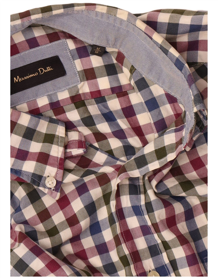 Camisa masculina de flanela MASSIMO DUTTI de algodão guingão multicolorido médio
