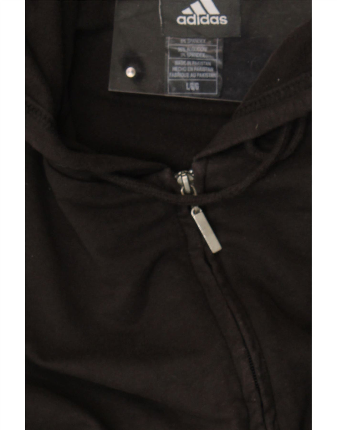 ADIDAS Girls Zip Hoodie Sweater 12-13 Years Large Grey Cotton Vintage Adidas and Second-Hand Adidas from Messina Hembry 