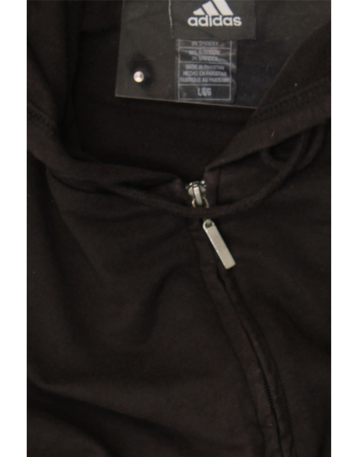ADIDAS Girls Zip Hoodie Sweater 12-13 Years Large Grey Cotton Vintage Adidas and Second-Hand Adidas from Messina Hembry 